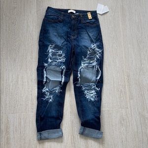 NEW boyfriend style destroyed jeans